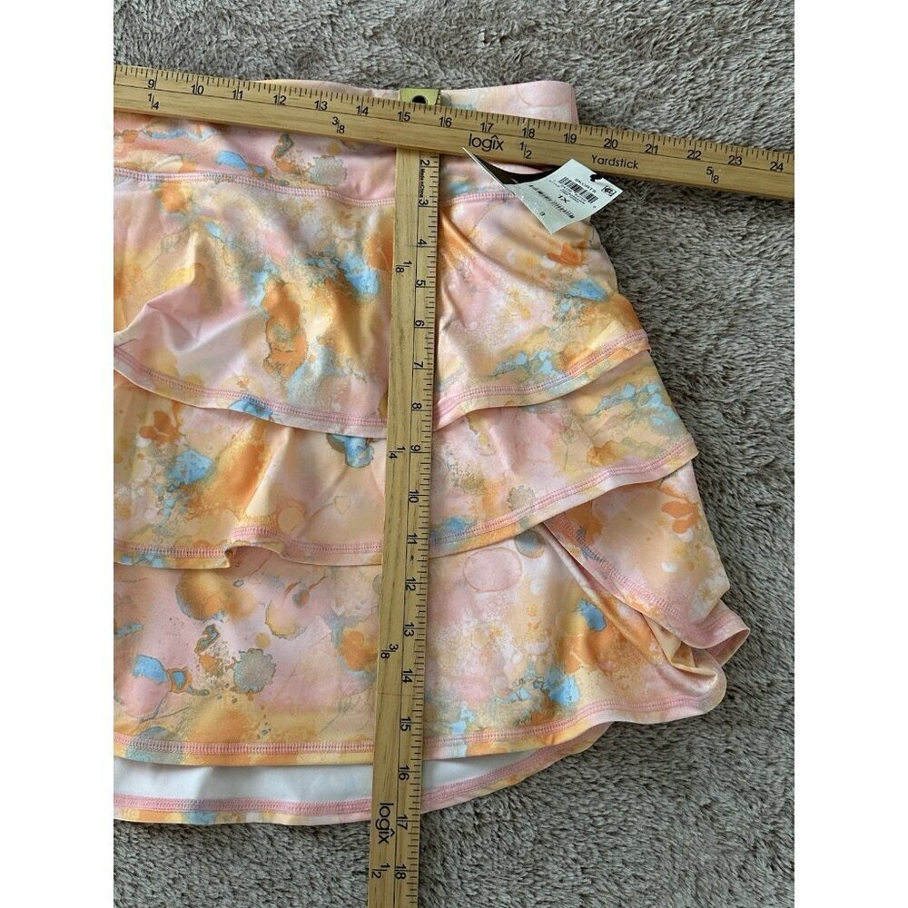 ID Ideology Plus Size Dreamy Bubble-Printed Tiered Flounce Pull-on Skort Pink - Picture 10 of 16